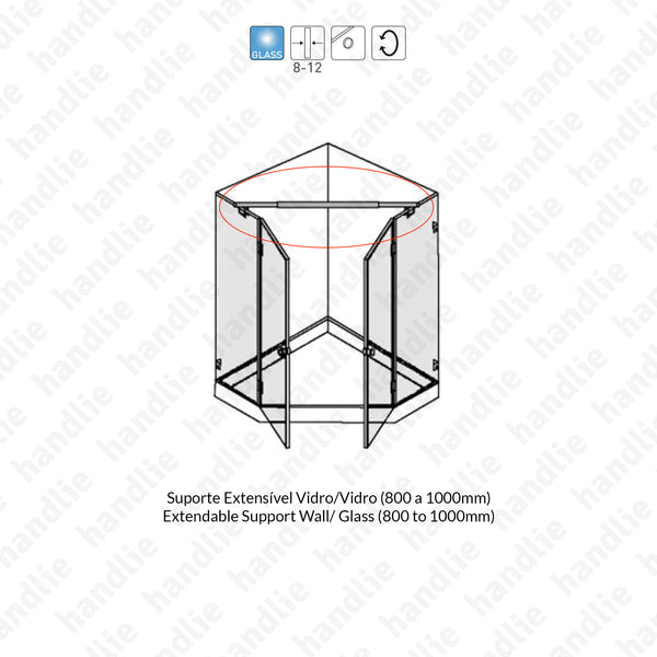 SV.7503 - Extendable support - Glass/ glass