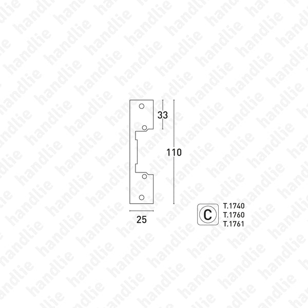 T.900 - Faceplate for electric latch