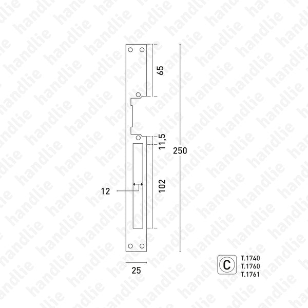 T.904 - Faceplate for electric latch
