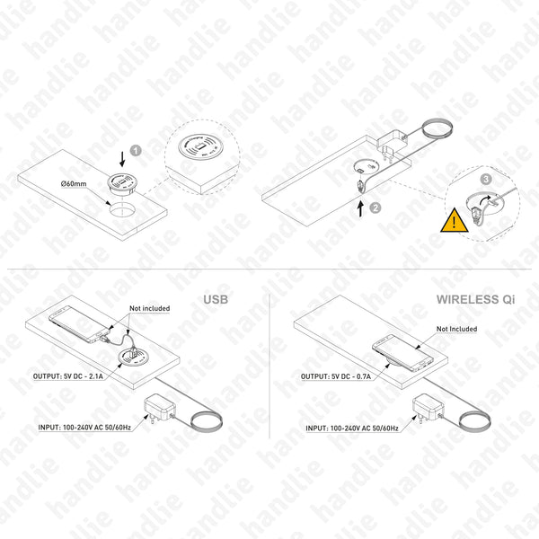 TE.377 - QI Wireless charger + USB