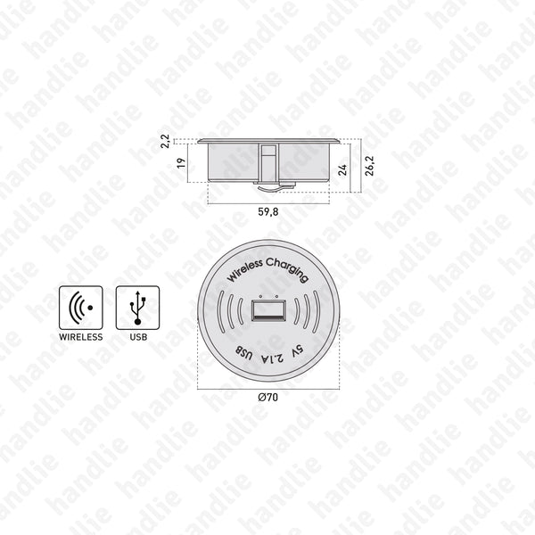 TE.377 - QI Wireless charger + USB