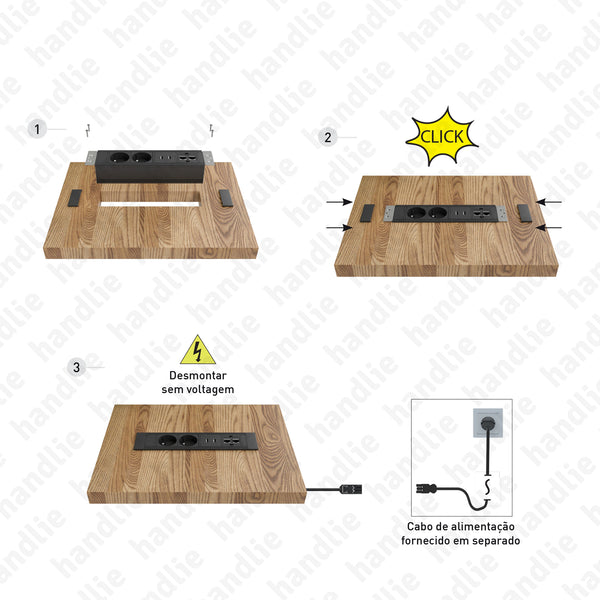 TE.504 - Horizontal built-in power outlet - E Series