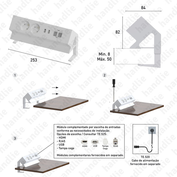 TE.505 - Surface power outlet - E Series