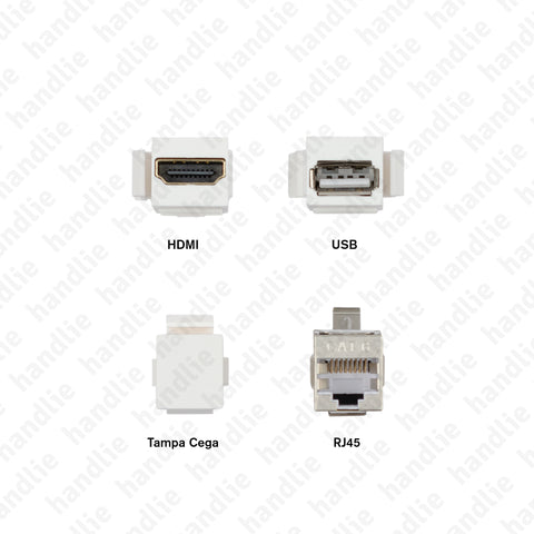 TE.525 - Modules with additional ports - HDMI, RJ45, USB, Blind Cover - E Series