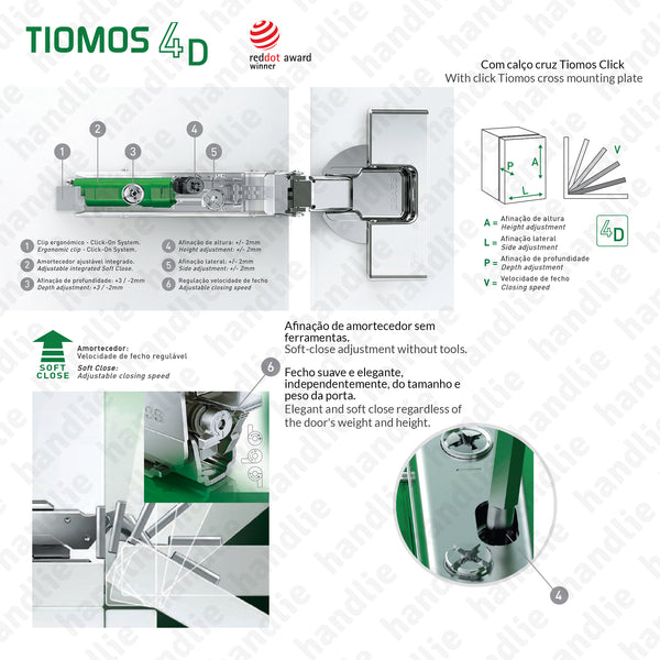 D.GRA.F045 - "TIOMOS" hinge, 110º - 4D Adjustment | GRASS