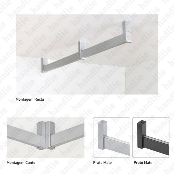 VAR.250 - Rectangular rail with rubber protection