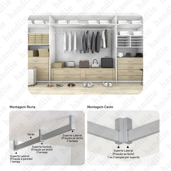 VAR.250 - Rectangular rail with rubber protection