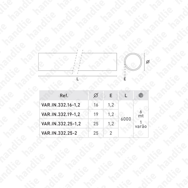 VAR.IN.332 - Round rail - Stainless Steel
