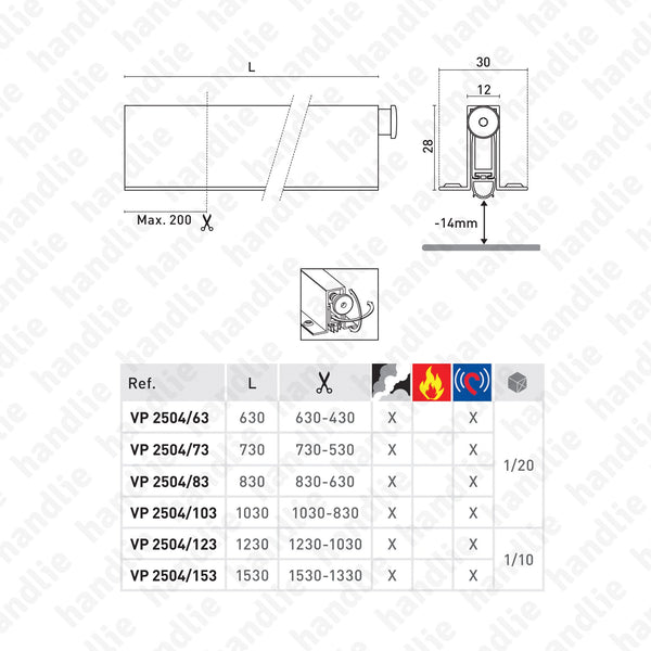 VP.2504 - Embedded door seal for wooden and metal doors