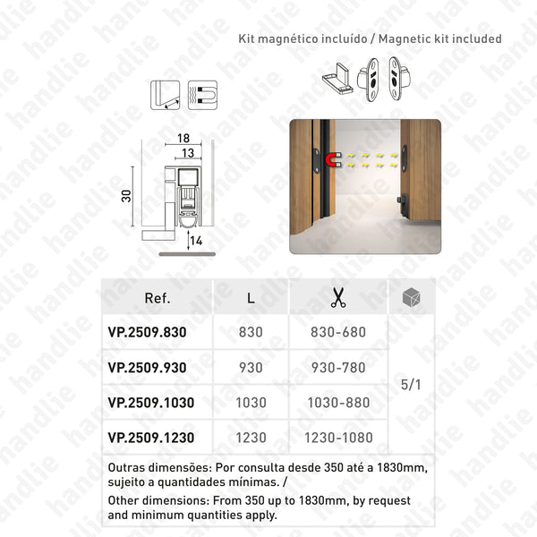 VP.2509 - Embedded door seal for wooden or metal sliding doors